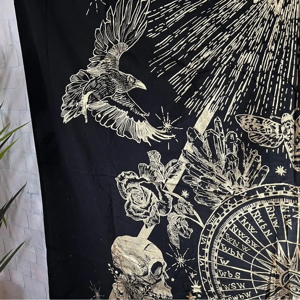 Urban Outfitters Black and Gold Tapestry